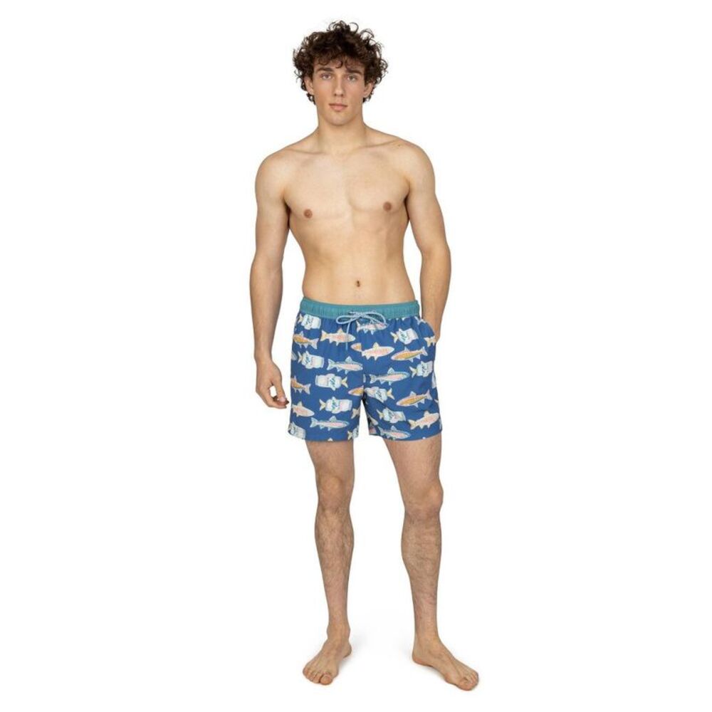 Party Pants Men's Buzz Worthy Swim Shorts - Blue Fish S - Picture 3 of 4